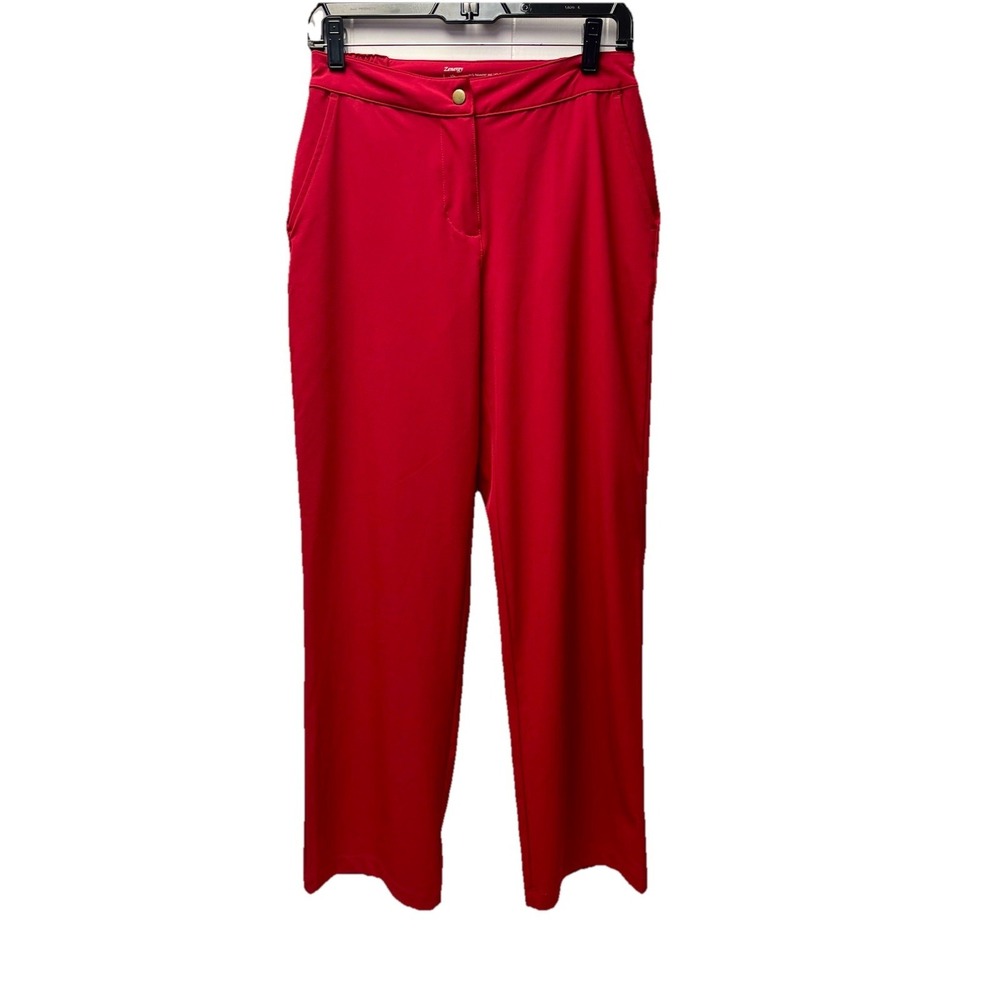 Chico's Zenergy 0 Red Pants Stretch Travel Holiday Boho Packable Light Cruise